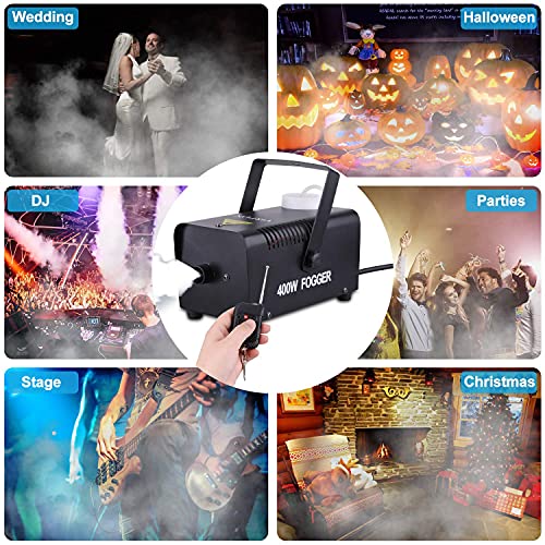VIRFUN Fog Machine, Smoke Machine with Wireless&Wired Remote Control for Parties Halloween Wedding and Stage Effect, 400W