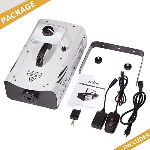 Smoke Machine Fog 1500 Watt with Wired and Wireless Control, Commercial High Output Stage Accessories for DJ Halloween Party Wedding Photography