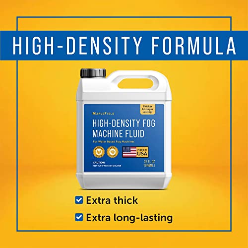 Maplefield High-Density Halloween Fog Machine Fluid - 32 oz - Great for Haunted Houses, Spooky Party Decor, and Outdoor Events - Long-Lasting Water-Based Formula - Compatible with 700+ Watt Machines