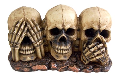 Skeleton Set Hear See Speak No Evil, 4.75 Inch