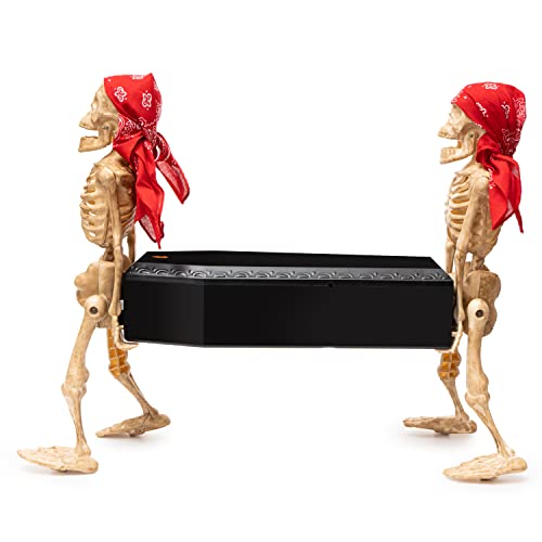 Large 22.6" Animated Walking Skeletons Coffin Animatronics - Large Corpses Decoration, Indoor & Outdoor & Moving Yard Decor - Lights Up - Spooky Goth for Home, Scary Haunted, Skull Casket