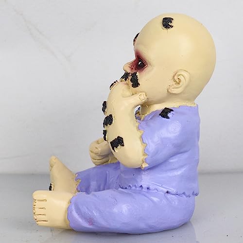 YYPLIAN Ghost Baby Doll Figurines, Halloween Scary Resin Small Statue Creepy Zombie Baby Statue Decor Desk Decor (A)