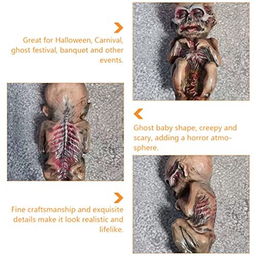 Kisangel Creepy Doll Halloween Dolls Mummy Halloween Baby Zombie Haunted Doll Scary Ghost Baby Doll Resin Creepy Doll for Haunted House Adornment Creepy Doll Zombies Dolls