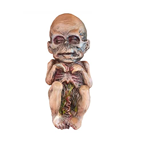 Alipis Pranks Zombie Doll Halloween Baby Doll Mummy Doll Statue Scary Ghost Baby Creepy Doll for Haunted House Decor Room Escape Scene Layout Ornament Pranks Zombie Doll