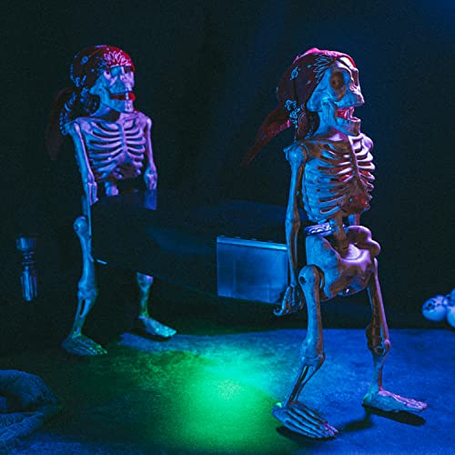 Large 22.6" Animated Walking Skeletons Coffin Animatronics - Large Corpses Decoration, Indoor & Outdoor & Moving Yard Decor - Lights Up - Spooky Goth for Home, Scary Haunted, Skull Casket