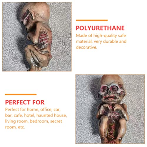 Kisangel Creepy Doll Halloween Dolls Mummy Halloween Baby Zombie Haunted Doll Scary Ghost Baby Doll Resin Creepy Doll for Haunted House Adornment Creepy Doll Zombies Dolls