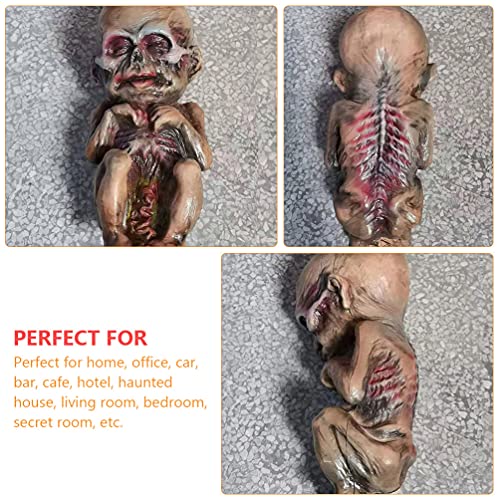 Alipis Pranks Zombie Doll Halloween Baby Doll Mummy Doll Statue Scary Ghost Baby Creepy Doll for Haunted House Decor Room Escape Scene Layout Ornament Pranks Zombie Doll