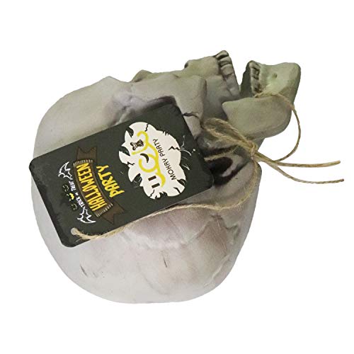 MOKRY PARTY Life Size Skeleton Skull for Halloween Decor Graveyard Outdoor White