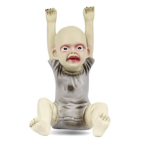 YYPLIAN Ghost Baby Doll Figurines, Halloween Scary Resin Small Statue Creepy Zombie Baby Statue Decor Desk Decor (C)