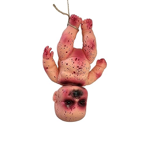 curfair Spooky Decoration Halloween Zombie Baby Doll Haunted House Terror Toy with Realistic Fake Blood Creepy Anime Ghost for Scary Pranks Parties Party Boy