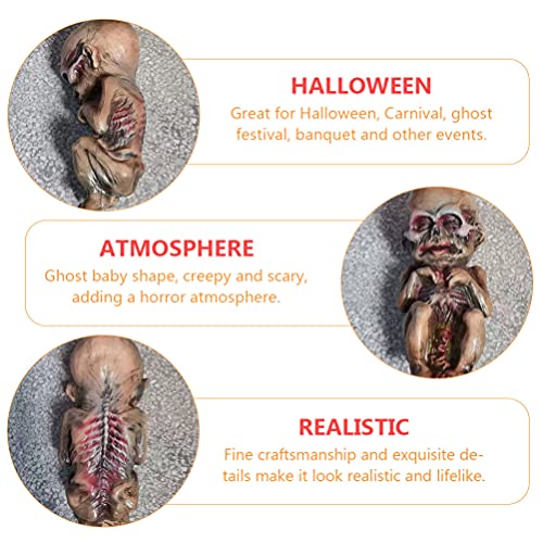 Alipis Pranks Zombie Doll Halloween Baby Doll Mummy Doll Statue Scary Ghost Baby Creepy Doll for Haunted House Decor Room Escape Scene Layout Ornament Pranks Zombie Doll