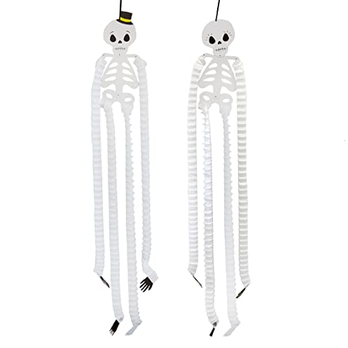 Talking Tables 2x Hanging Skeletons Halloween Party Decorations | Mr & Mrs Paper Honeycombs | Day of the Dead Skulls, Graveyard Props