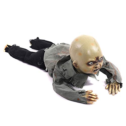 xiuersty Animated Crawling Creepy Doll Baby Zombie Ugly Haunted Ghost Babies Doll Animatronics Haunted Halloween Decor Props Decorations Indoor