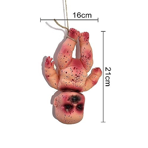 curfair Spooky Decoration Halloween Zombie Baby Doll Haunted House Terror Toy with Realistic Fake Blood Creepy Anime Ghost for Scary Pranks Parties Party Boy