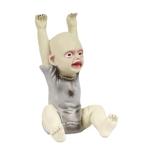 YYPLIAN Ghost Baby Doll Figurines, Halloween Scary Resin Small Statue Creepy Zombie Baby Statue Decor Desk Decor (C)