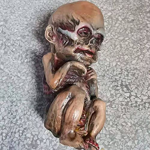 Kisangel Creepy Doll Halloween Dolls Mummy Halloween Baby Zombie Haunted Doll Scary Ghost Baby Doll Resin Creepy Doll for Haunted House Adornment Creepy Doll Zombies Dolls