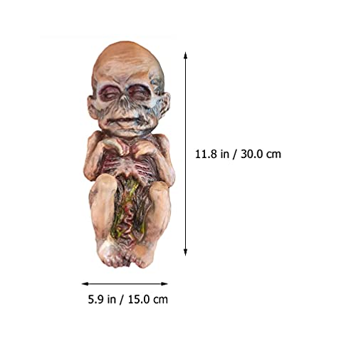 Alipis Pranks Zombie Doll Halloween Baby Doll Mummy Doll Statue Scary Ghost Baby Creepy Doll for Haunted House Decor Room Escape Scene Layout Ornament Pranks Zombie Doll