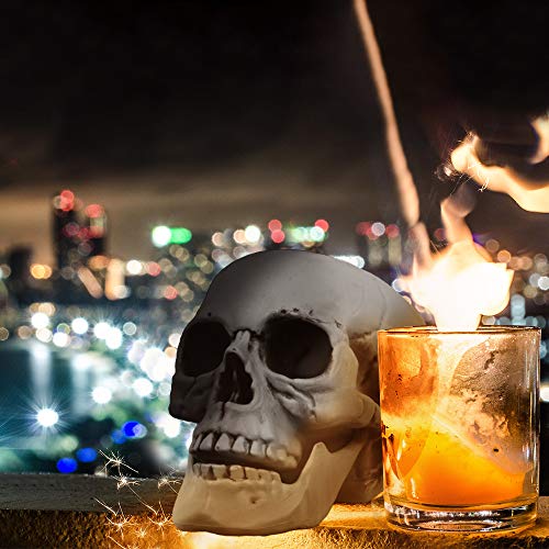 MOKRY PARTY Life Size Skeleton Skull for Halloween Decor Graveyard Outdoor White