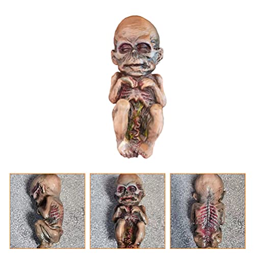 Alipis Pranks Zombie Doll Halloween Baby Doll Mummy Doll Statue Scary Ghost Baby Creepy Doll for Haunted House Decor Room Escape Scene Layout Ornament Pranks Zombie Doll
