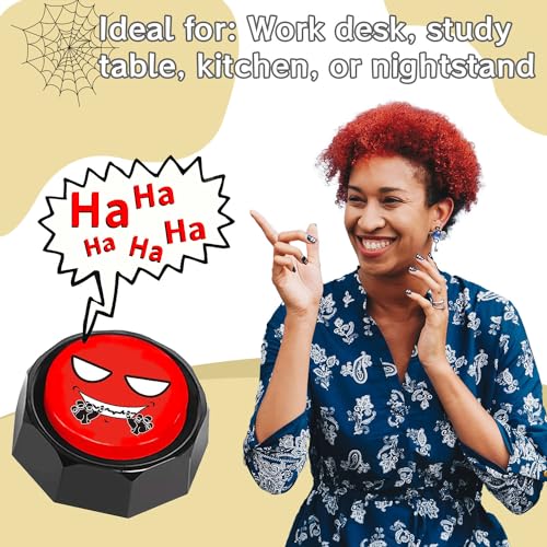 RIBOSY Laugh Button - Evil and Wicked Laughs Sound Effects - Unbound,Untamed,Unusual Noise Maker