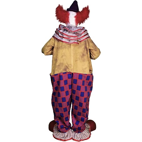 Haunted Hill Farm Motion-Activated Startling Arms Clown by Tekky, Talking Scare Prop Halloween Animatronic for Indoor or Covered Outdoor Creepy Halloween Decorations, Plug-in or Battery Operated