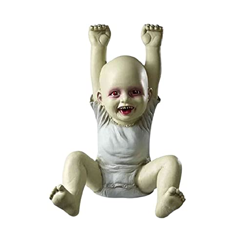 Muu Halloween Decoratives - Baby Zombie Scary Ghost Baby Doll Halloween Haunted House Decor Resin Car Ornaments (2pieces-Random)
