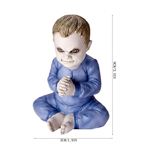 Muu Halloween Decoratives - Baby Zombie Scary Ghost Baby Doll Halloween Haunted House Decor Resin Car Ornaments (2pieces-Random)