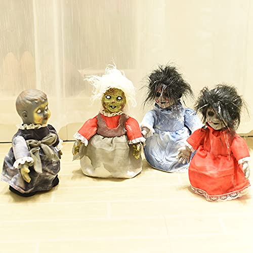 Ochine Halloween Ghost Decoration Scary Haunted House Doll Props Baby Voice Control Creepy Walking Zombie Dolls Light Up Eyes Decor Animated Doll Prop Indoor Outdoor Party Halloween Decorations