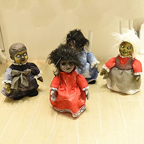 Ochine Halloween Ghost Decoration Scary Haunted House Doll Props Baby Voice Control Creepy Walking Zombie Dolls Light Up Eyes Decor Animated Doll Prop Indoor Outdoor Party Halloween Decorations