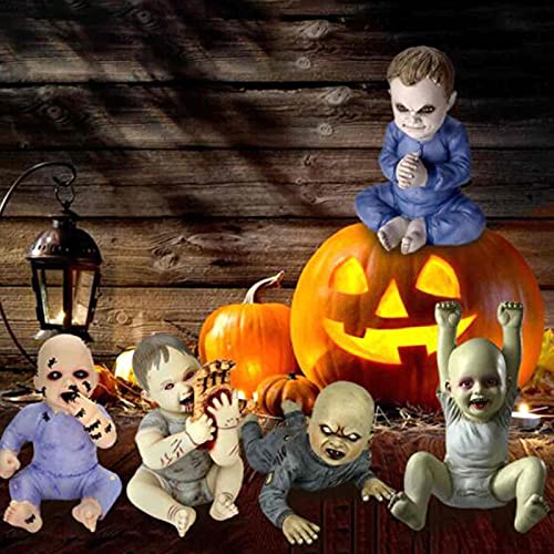 GHA Christmas Decoratives - Baby Zombie Scary Ghost Baby Doll Halloween Haunted House Decor Resin Car Ornaments