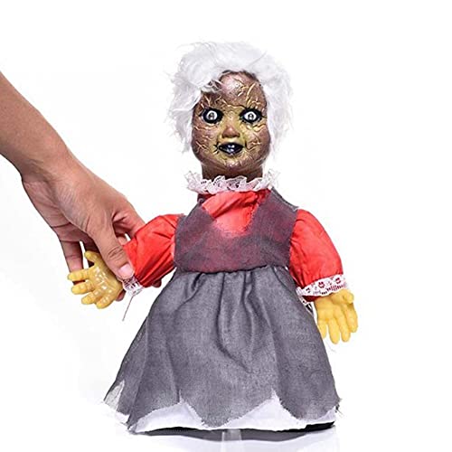 Ochine Halloween Ghost Decoration Scary Haunted House Doll Props Baby Voice Control Creepy Walking Zombie Dolls Light Up Eyes Decor Animated Doll Prop Indoor Outdoor Party Halloween Decorations