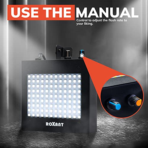 Roxant Pulse Strobe Light Halloween - 108 Super Bright LED Light Bulbs - Manual & Auto Sound Activated | Strobe Light for Parties | Party Lights (Metal Case)