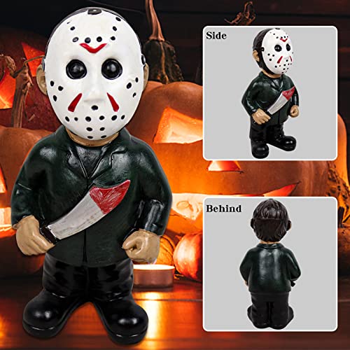 Cafele Horror Movie Garden Gnomes Michael Myers Statue Freddy Jason Scream Action Figure Outdoor Halloween Decorations Collectibles (4pcs)