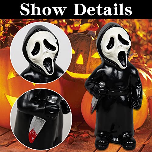 Cafele Horror Movie Garden Gnomes Michael Myers Statue Freddy Jason Scream Action Figure Outdoor Halloween Decorations Collectibles (4pcs)