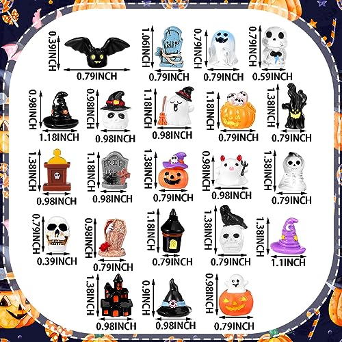 Soaoo 44 Pcs Mini Resin Figures Set Miniatures Figures Tiny Decor for Garden Fairy Accessories for Bonsai Terrarium Party Decoration(Ghost)