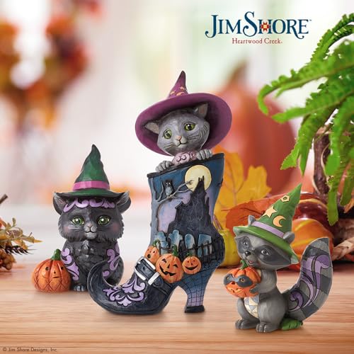 Enesco Jim Shore Heartwood Creek Four Seasons Black Cat Mini Figurine, 3.93 Inches, Stone Resin