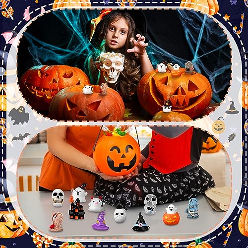 Soaoo 44 Pcs Mini Resin Figures Set Miniatures Figures Tiny Decor for Garden Fairy Accessories for Bonsai Terrarium Party Decoration(Ghost)