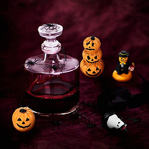 7 Pieces Halloween Miniature Pumpkin Figurines Mini Resin Pumpkin Ghost Ornaments Fairy Halloween Garden Adornments Pumpkin Doll Miniature Landscape for Home Outdoor Garden Decoration (Vivid Style)