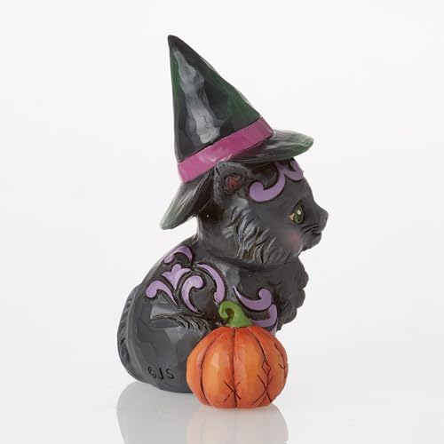 Enesco Jim Shore Heartwood Creek Four Seasons Black Cat Mini Figurine, 3.93 Inches, Stone Resin