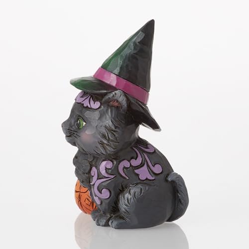 Enesco Jim Shore Heartwood Creek Four Seasons Black Cat Mini Figurine, 3.93 Inches, Stone Resin