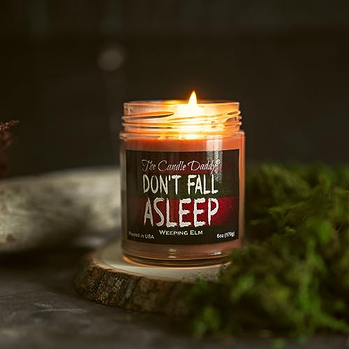 Don't Fall Asleep - Eerie Weeping Elm Scented Horror Movie Candle - Halloween 6 Oz Jar Candle - 40 Hour Burn Time