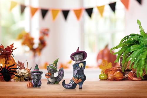 Enesco Jim Shore Heartwood Creek Four Seasons Black Cat Mini Figurine, 3.93 Inches, Stone Resin