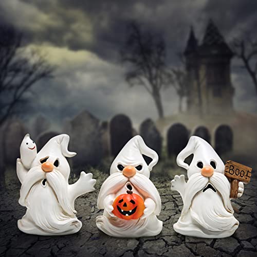 Hodao 3pcs Halloween Gnomes Decorations Indoor on The Desktop Party Supplies Figurines