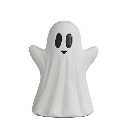 Roccadecor Halloween Ghost Figurines Decor, White Ghost Statue for Porch Decorations 10"