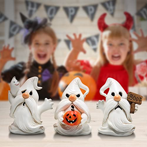 Hodao 3pcs Halloween Gnomes Decorations Indoor on The Desktop Party Supplies Figurines