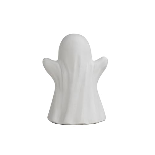 Roccadecor Halloween Ghost Figurines Decor, White Ghost Statue for Porch Decorations 10"