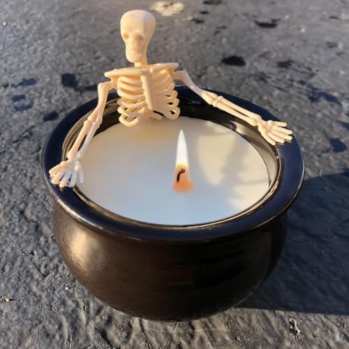 Halloween Skeleton Candles - Halloween Decoration - Skull Candles Vintage Farmhouse Gothic Decoration for Home Bar Indoor Room Tables - Halloween Birthday Gifts for Adults Women Men