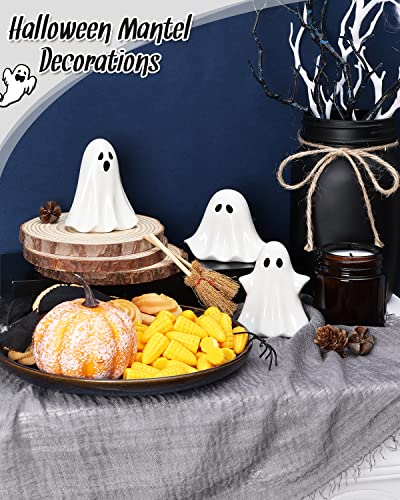 Tuitessine Ceramic Ghosts Small Scary Ghost Figurines Halloween Ghost Sculpture Statue Farmhouse Tiered Tray Decor Spooky Home Decorations Coffee Table Centerpieces Shelf Mantel Display Collections