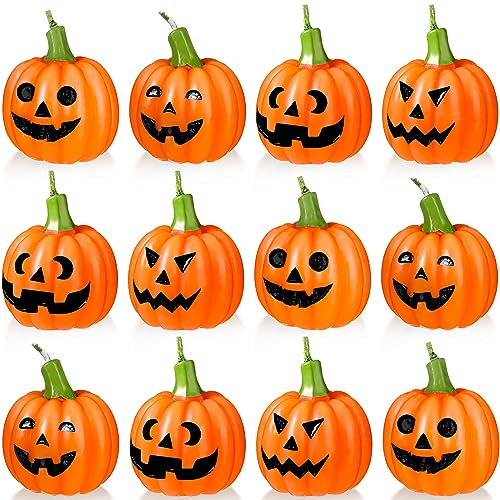12 Pcs Ghost Face Pumpkin Tea Light Candles