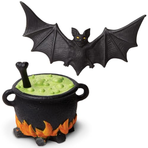 Safari Ltd. Glow-in-the-Dark Halloween Toob - Mini Figures: Bat, Cat, Skeleton, Ghost, Witch, Cauldron, Spider, Pumpkin - Educational Toy Figures For Boys, Girls & Kids Ages 3+